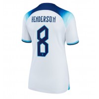 Camisa de Futebol Inglaterra Jordan Henderson #8 Equipamento Principal Mulheres Mundo 2022 Manga Curta